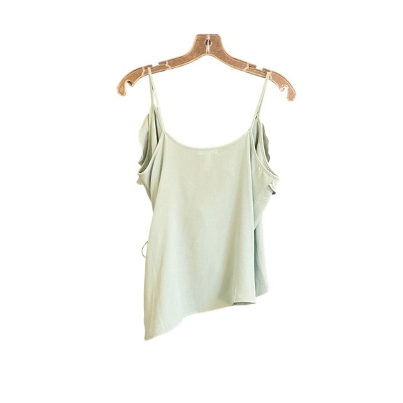 LEITH BABY BLUE WRAP SHIRT WITH RUFFLE DETAIL SZ SMALL - Picture 4 of 6